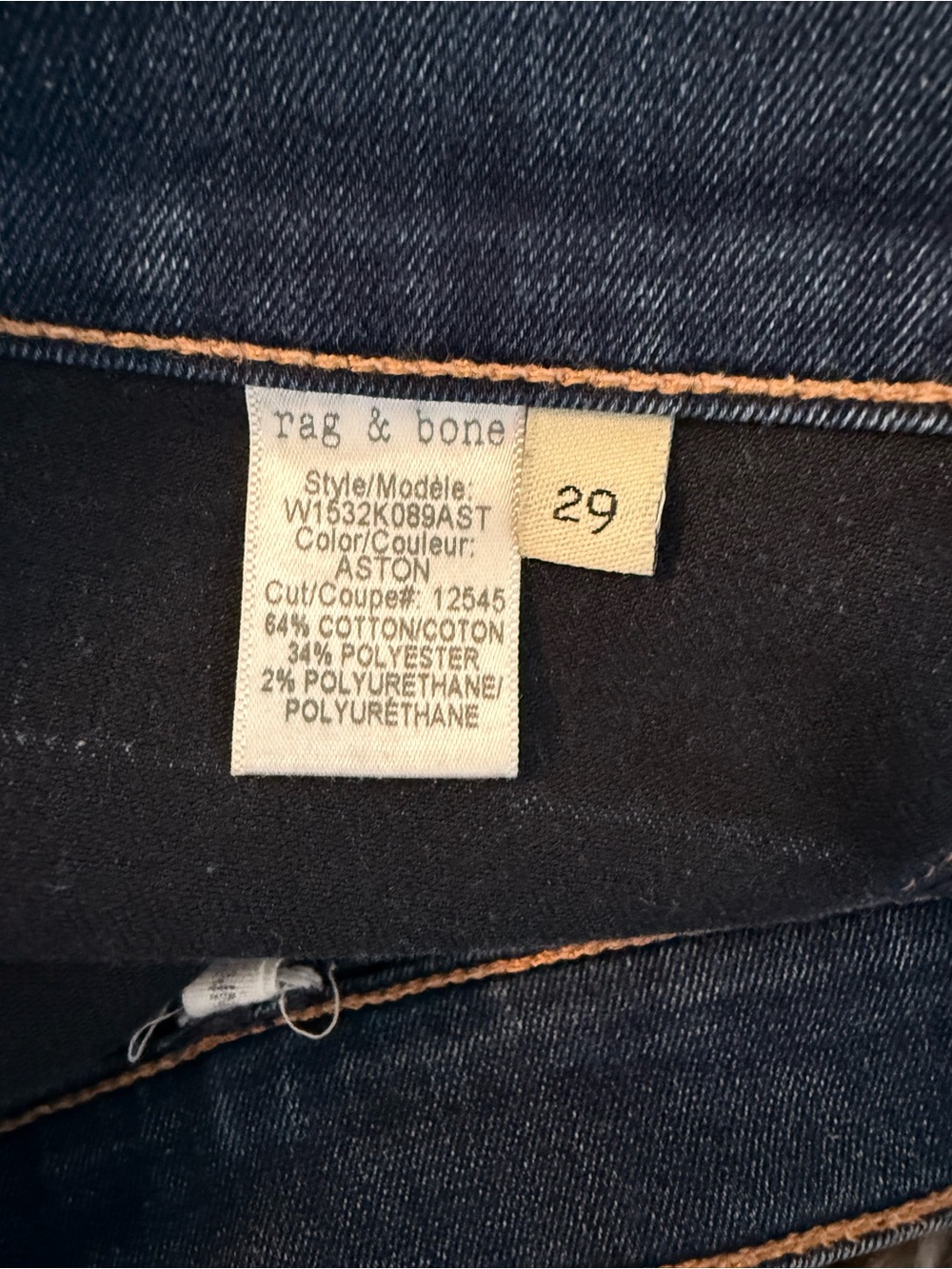 rag & bone Indigo 10 Inch Skinny Jeans in Aston Wash Size 29 - Picture 12 of 12